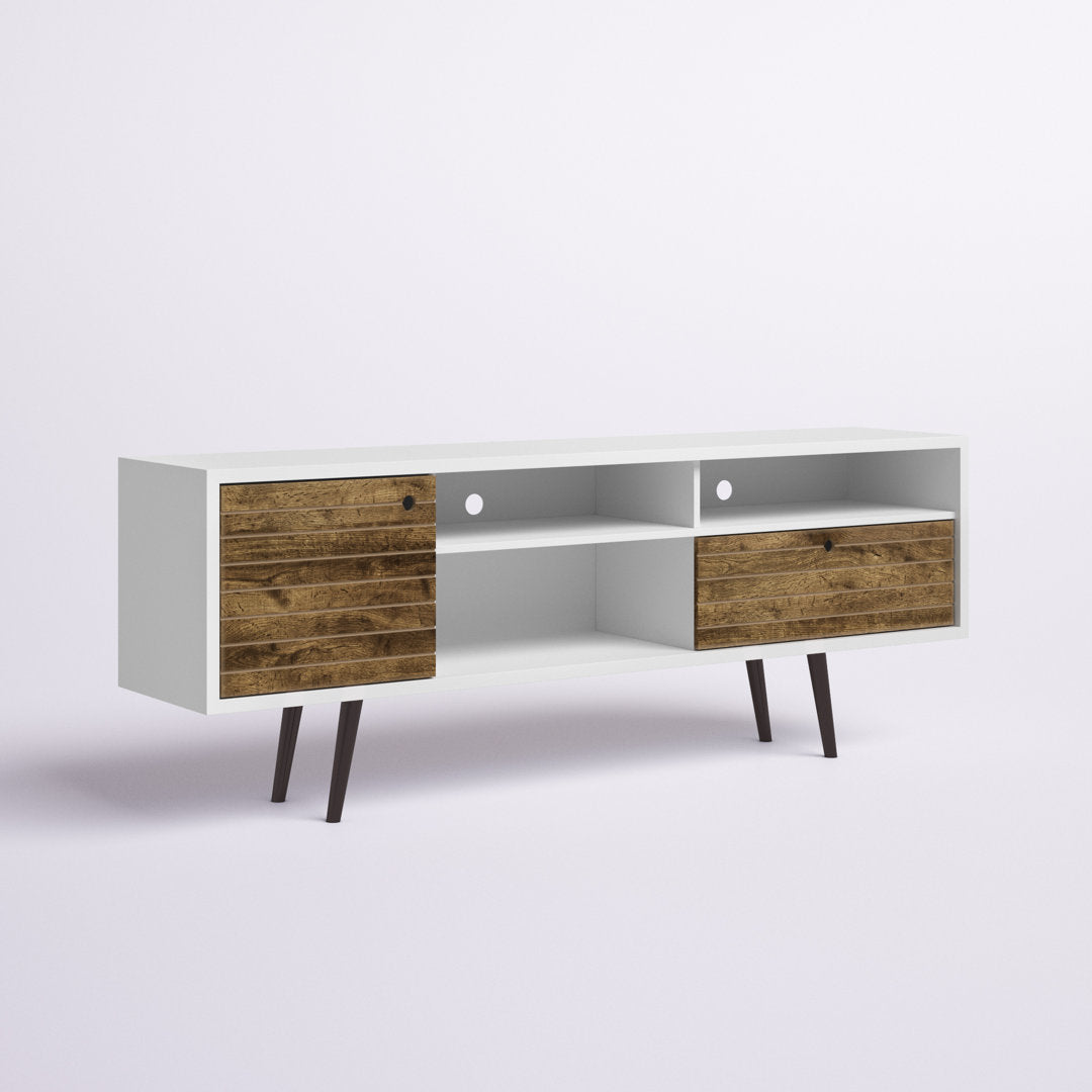 Darryl TV Stand Zipcode Design™ Color: White/Rustic Brown