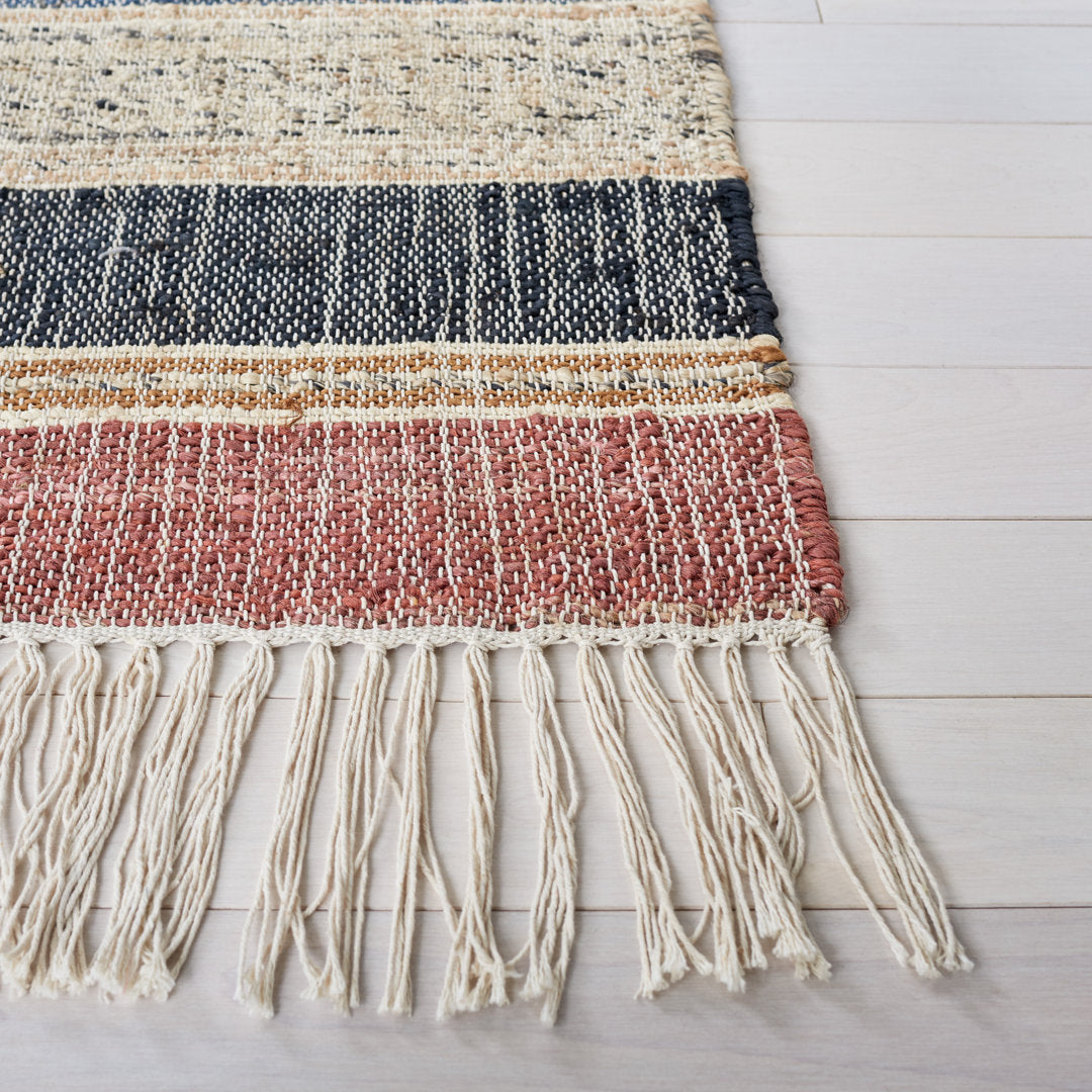 Brooke Southwesten Flatweave Jute/Cotton Blue/Rust Area Rug Kelly Clarkson Home Rug Size: Rectangle 2'3" x 5'