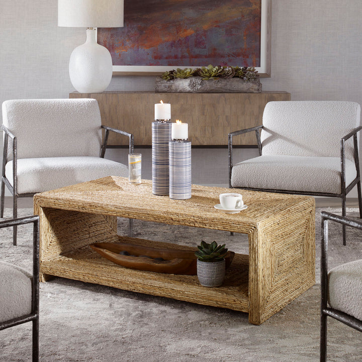Evana Open Storage Woven Coffee Table Birch Lane™