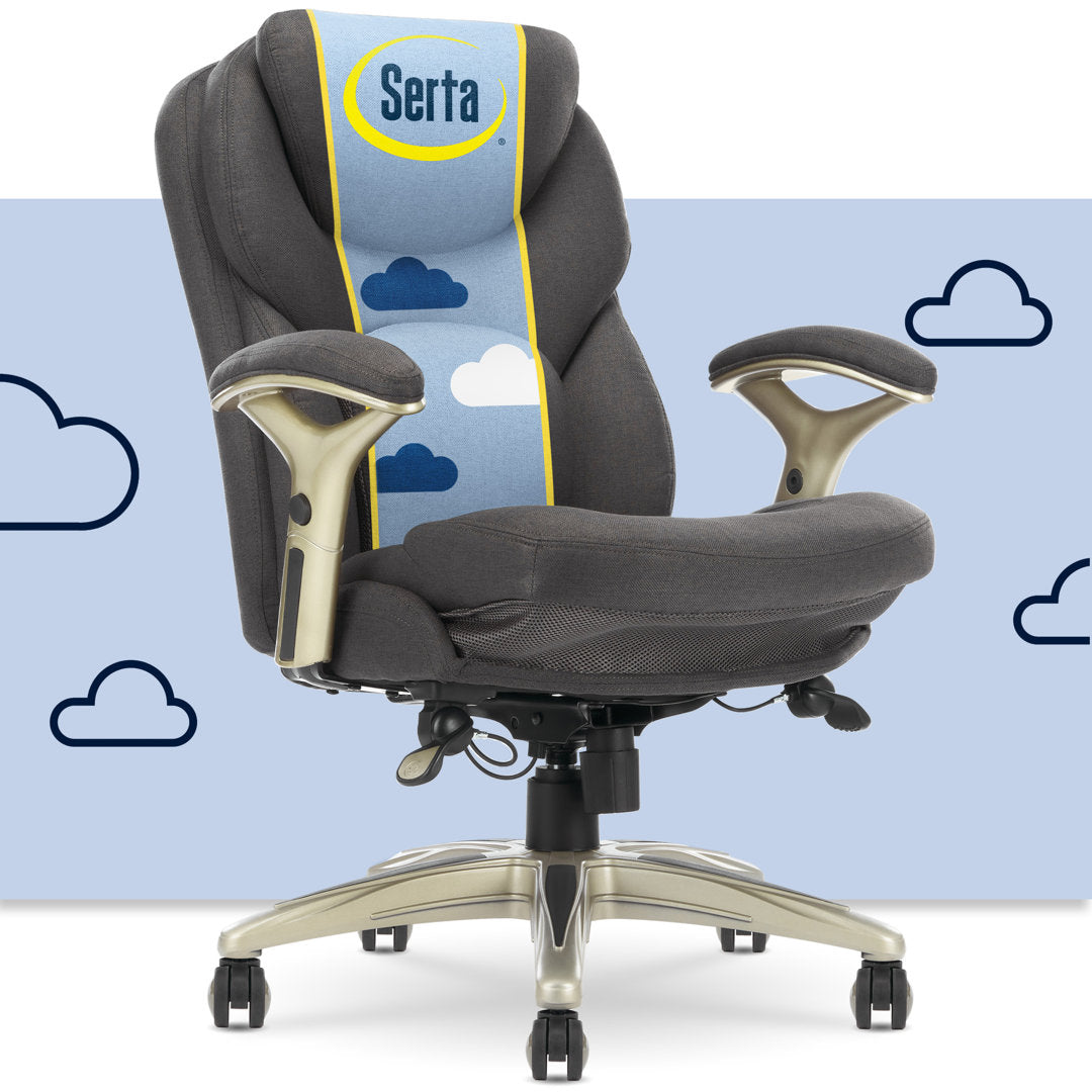 Serta Claremont Ergonomic Executive Office Chair with Back in Motion Technology and Lumbar Support Serta Upholstery Color: Dark Gray