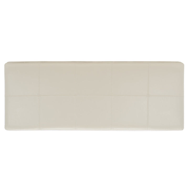 Maiden Upholstered Flip Top Storage Bench Latitude Run® Color: Flat Cream Faux Leather