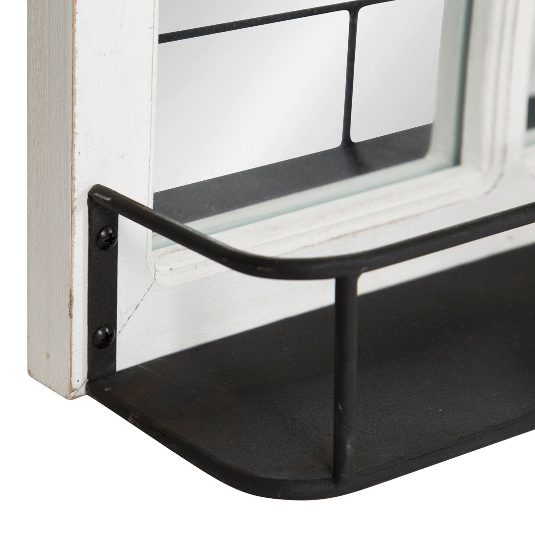 Prout Farmhouse Beveled With Shelves Accent Mirror Gracie Oaks Finish: White