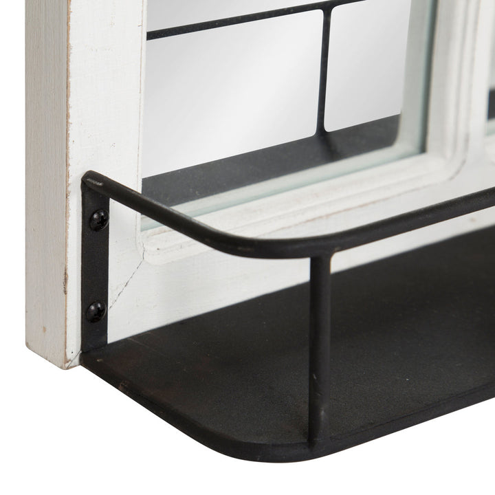 Prout Farmhouse Beveled With Shelves Accent Mirror Gracie Oaks Finish: White