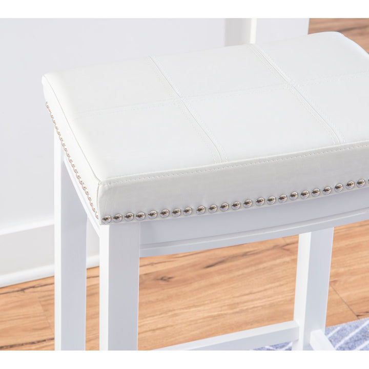 Arlyce Counter & Bar Solid Wood Backless Stool with Upholstered Seat Lark Manor™ Seat Height: Bar Stool (32.25" Seat Height)