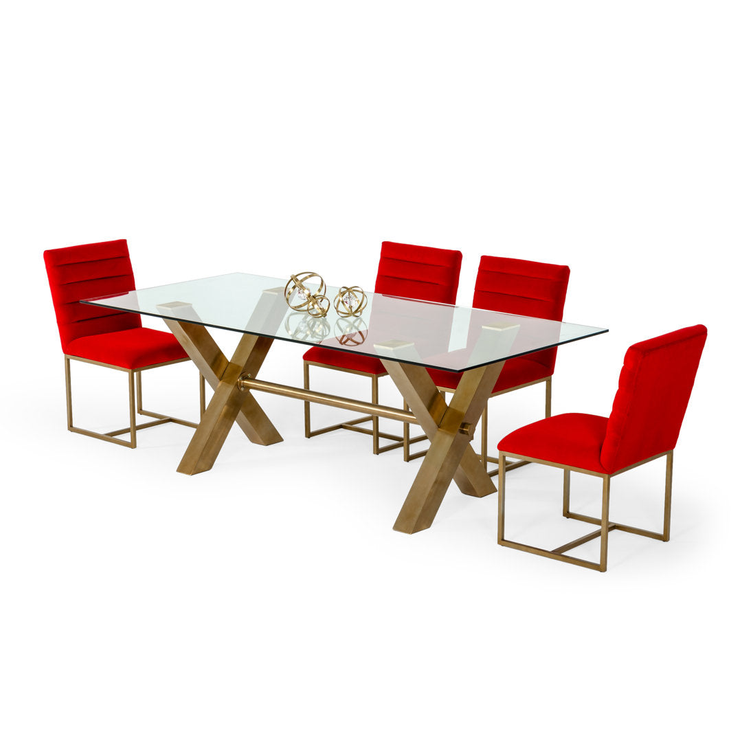 Johnesia 86.5" Trestle Dining Table Everly Quinn