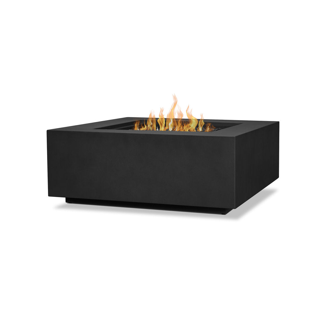 AEGEAN Propane / Natural Gas Outdoor Fire Pit Table Real Flame Size: 16" H x 36" W x 36" D Finish: Black