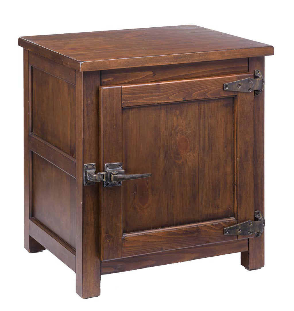 Portland Ice Box Wood Storage Side Table with Replica Hardware Plow & Hearth