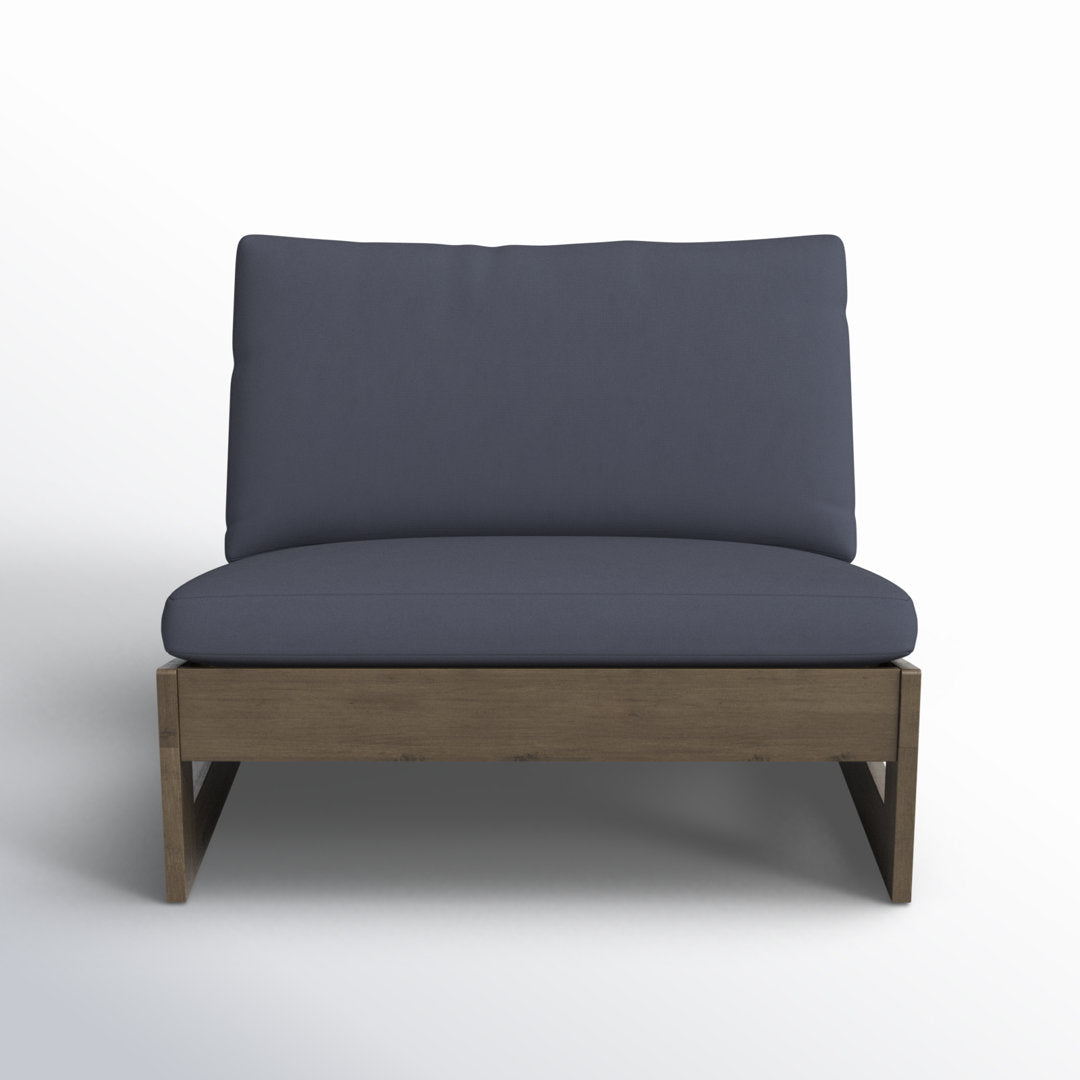 Louise Patio Chair with Cushions AllModern Frame Color/Cushion Color: Gray Frame/Dark Gray Cushion