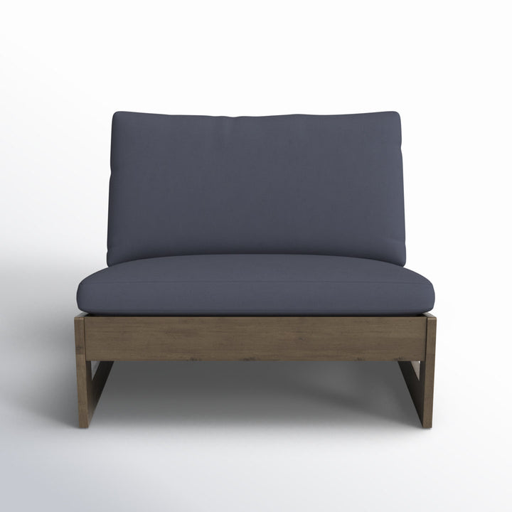 Louise Patio Chair with Cushions AllModern Frame Color/Cushion Color: Gray Frame/Dark Gray Cushion