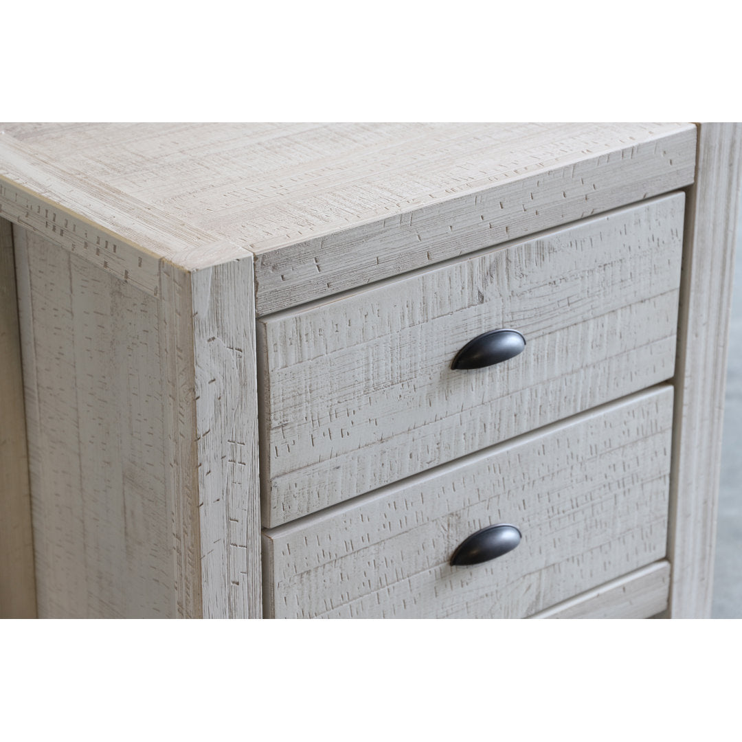 Montauk 2 Drawer Nightstand Grain Wood Furniture Color: Rustic Off-White