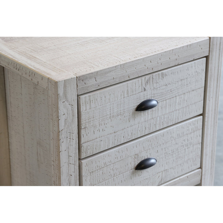 Montauk 2 Drawer Nightstand Grain Wood Furniture Color: Rustic Off-White