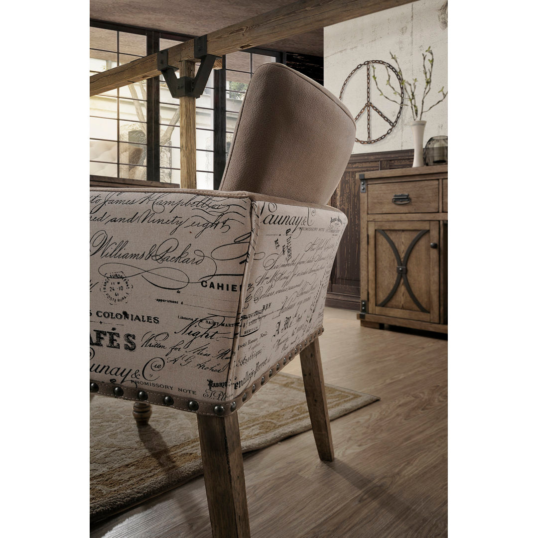 Dasher Upholstered Arm Chair in Brown (Set of 2) One Allium Way®