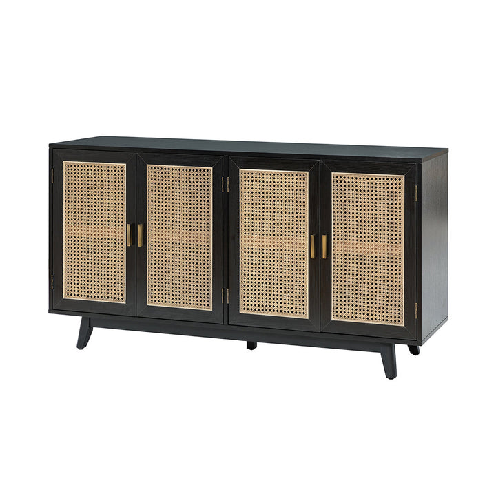 Emily 56.8''Rattan TV Stand With Storage Kelly Clarkson Home Color: Black