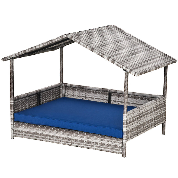 Lininger Wicker Dog House Three Posts™ Size: 28.5" H x 38.5" W x 27.25" D Finish: Gray