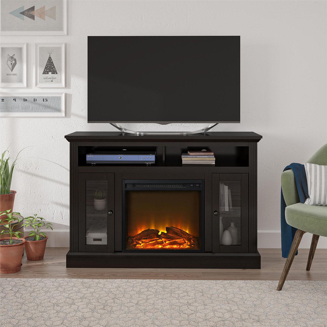 Tucci TV Stand for TVs up to 50" with Electric Fireplace Included Darby Home Co Color: Espresso