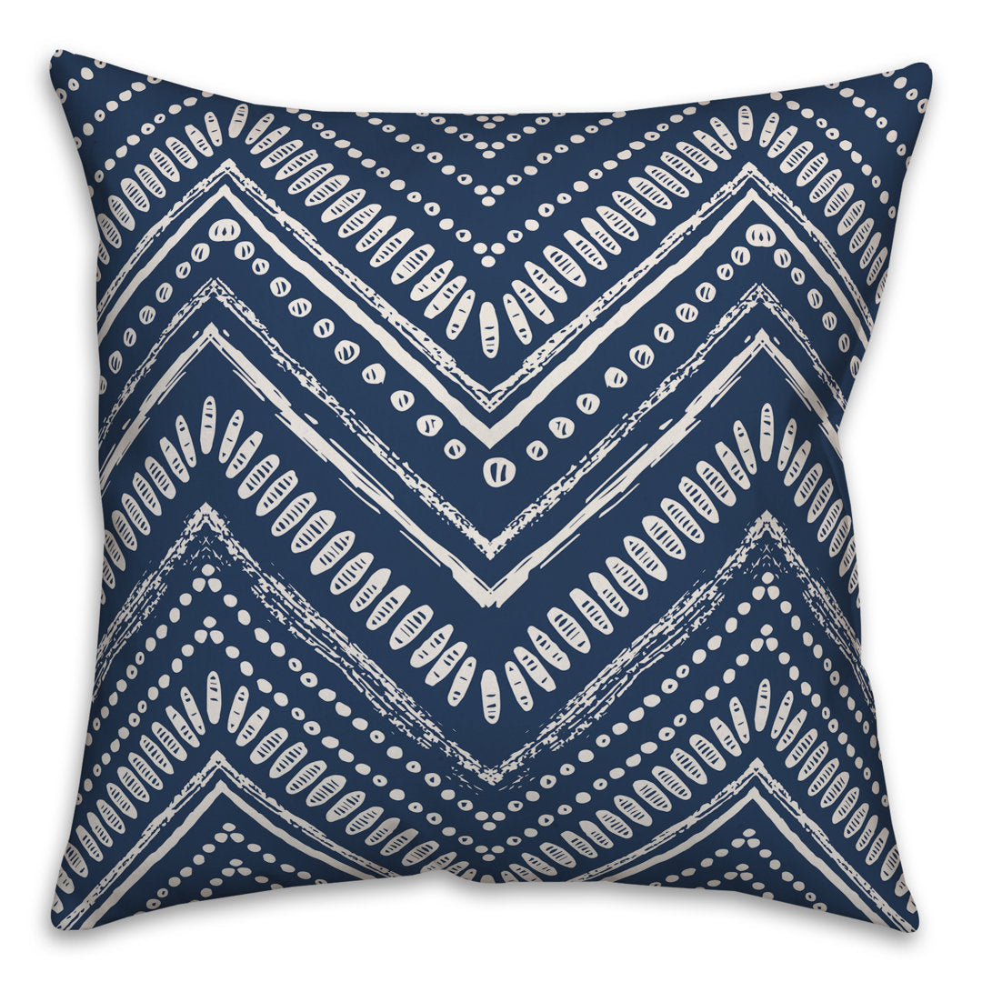 Circle Outdoor Square Pillow Designs Direct Creative Group Color: Navy/Off White Size: 18" x 18"