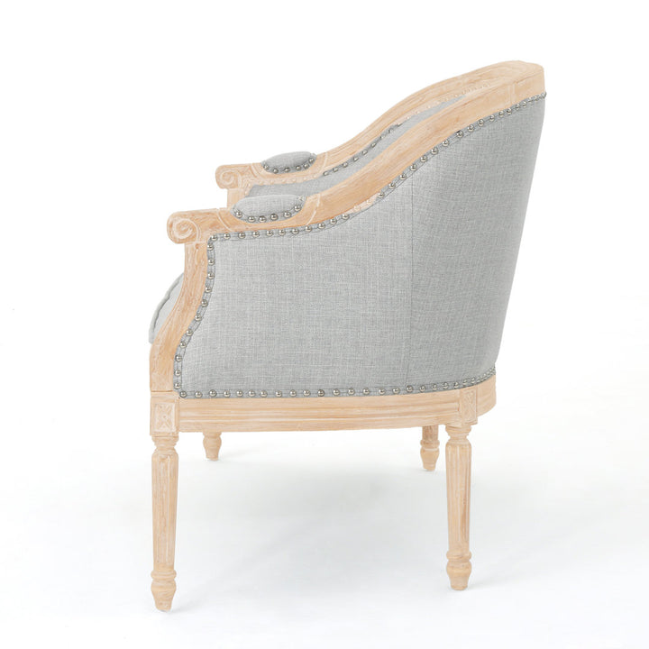 Atenea 49.5'' Upholstered & Birch Wood Loveseat August Grove® Upholstery Color: Light Gray