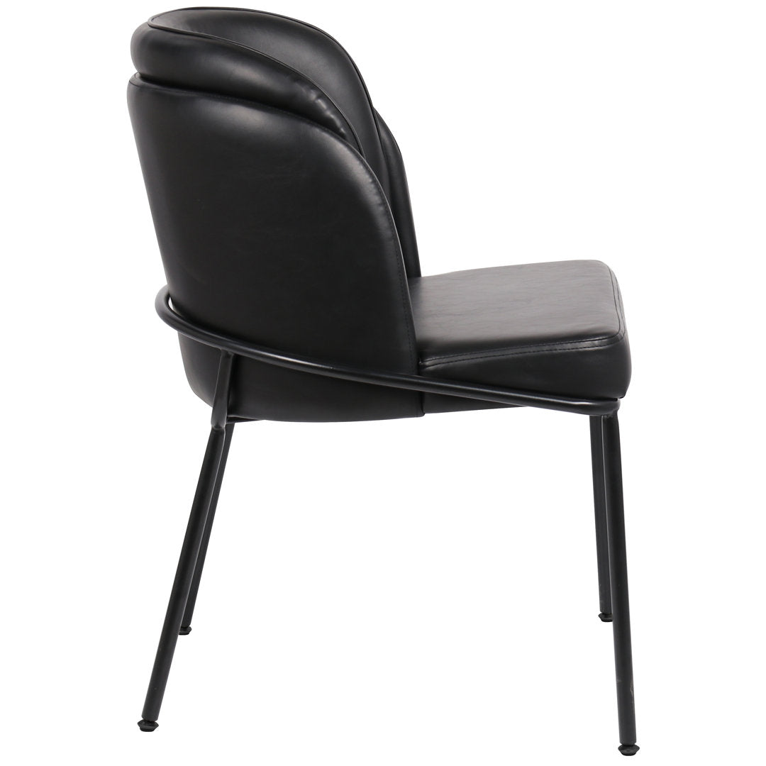 Philpott Faux Leather Dining Chair, Set Of 2 (Set of 2) Trent Austin Design® Upholstery Color: Black