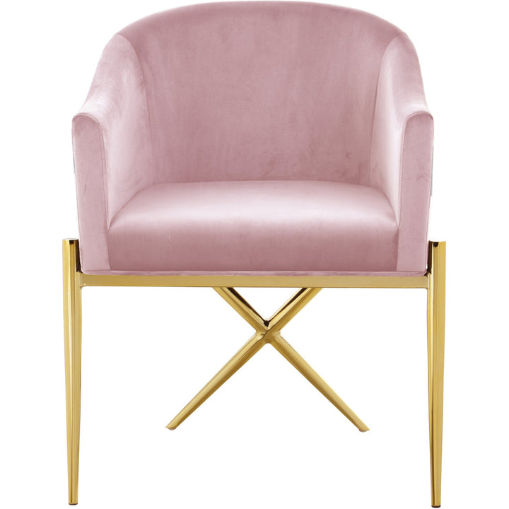 Niko Upholstered Dining Chair Willa Arlo™ Interiors Upholstery Color: Pink, Leg Color: Gold