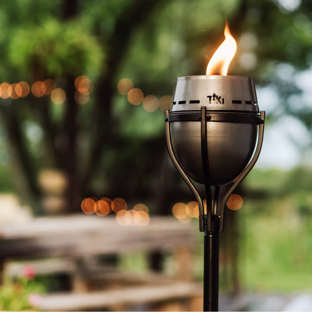 TIKI® Brand Island King® 65 Inch TIKI Torch Metal Large Flame Silver - 111813568 TIKI Brand