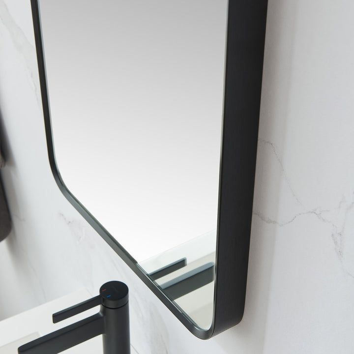 Markhai Modern Accent Mirror Orren Ellis Size: 36'' x 18'' Finish: Brushed Black