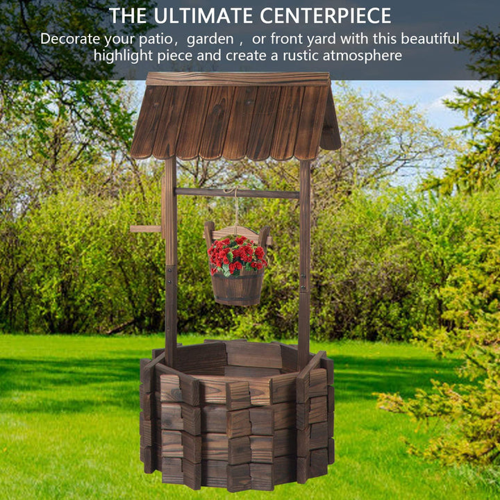 Cathye Outdoor  Wood Wishing Well Millwood Pines