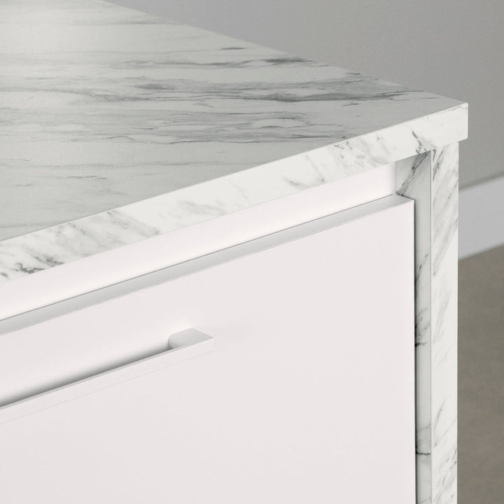 Myro 47.25'' Wide Kitchen Island South Shore Base Finish: White
