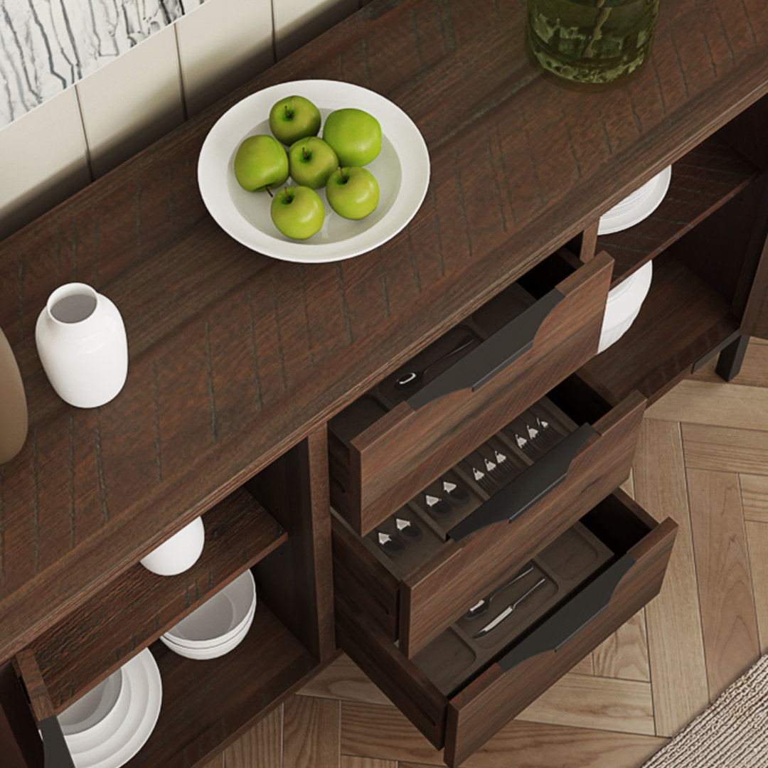 Miller 55'' Solid Wood Sideboard, Brown Sideboard Millwood Pines