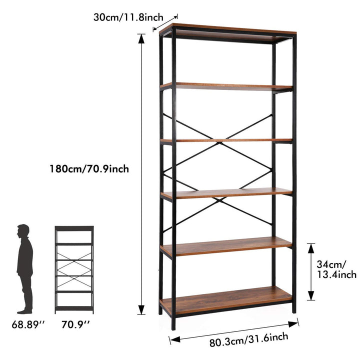 Aidann 70.9'' H X 31.6'' W Iron Standard Bookcase 17 Stories