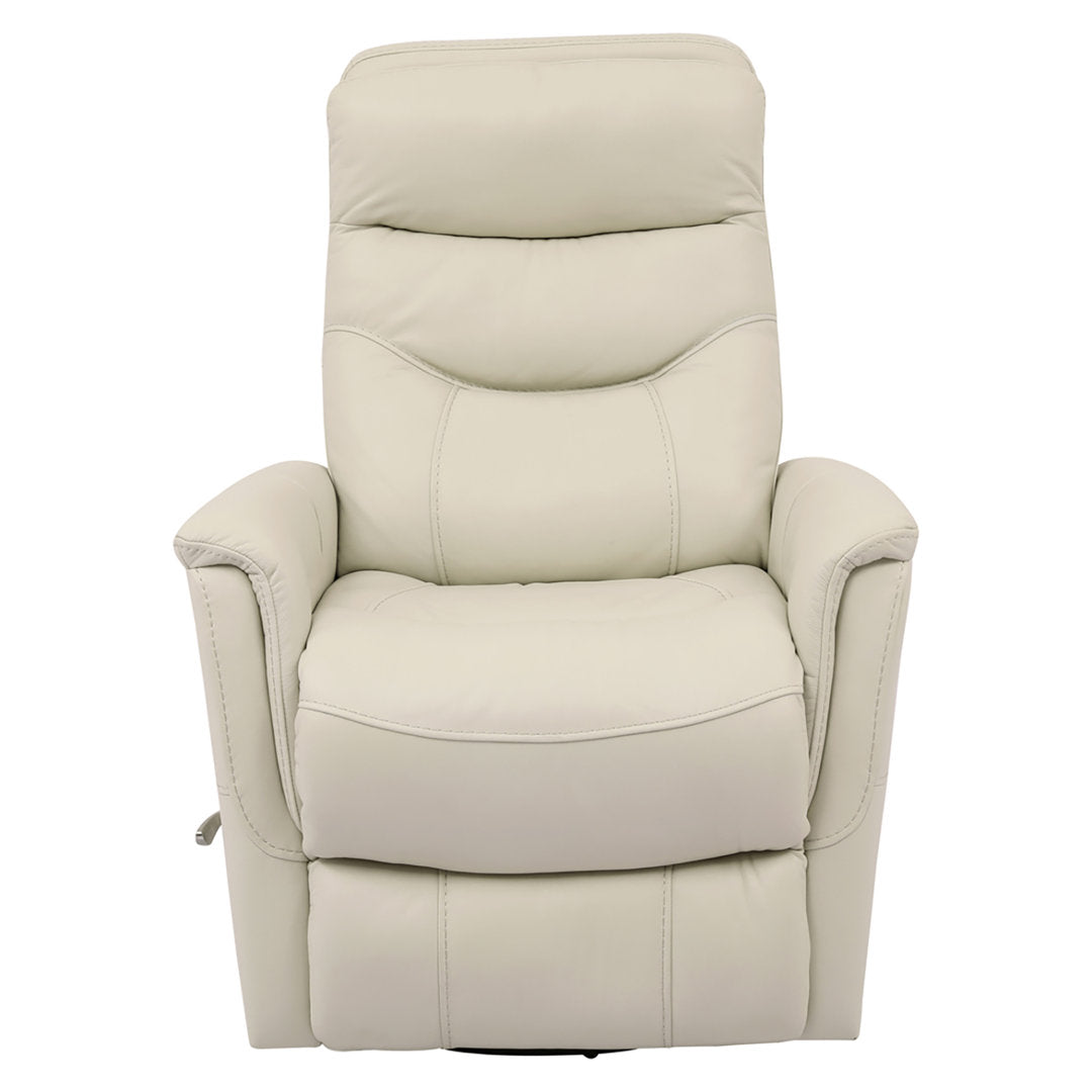 30" Top Grain Leather Manual Swivel Glider Recliner with Flared Arms Red Barrel Studio® Upholstery Color: Ivory Genuine Leather