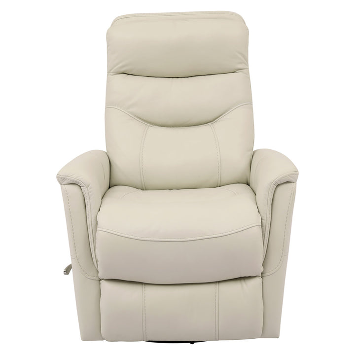 30" Top Grain Leather Manual Swivel Glider Recliner with Flared Arms Red Barrel Studio® Upholstery Color: Ivory Genuine Leather
