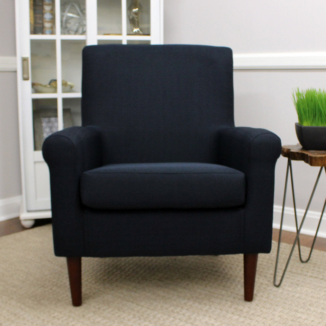 Ronald 28" Wide Armchair Andover Mills™ Leg Color: Black Fabric OR Leather Type: Klein Midnight Basketweave