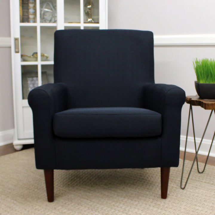 Ronald 28" Wide Armchair Andover Mills™ Leg Color: Black Fabric OR Leather Type: Klein Midnight Basketweave