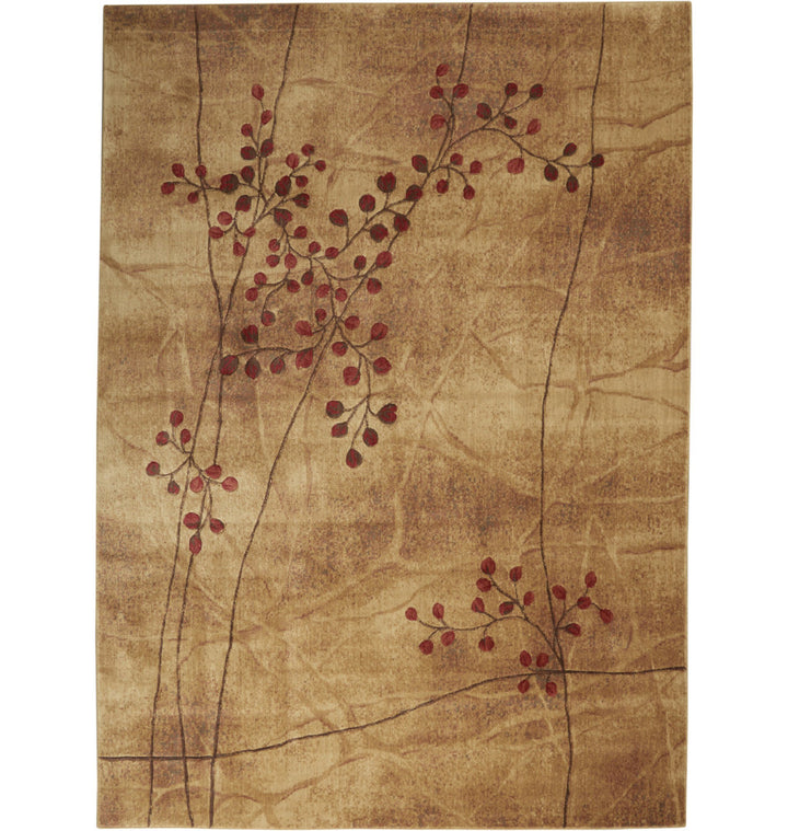 Arnim Floral Taupe/Beige/Red Area Rug Lark Manor™ Rug Size: Rectangle 9'6" x 13'