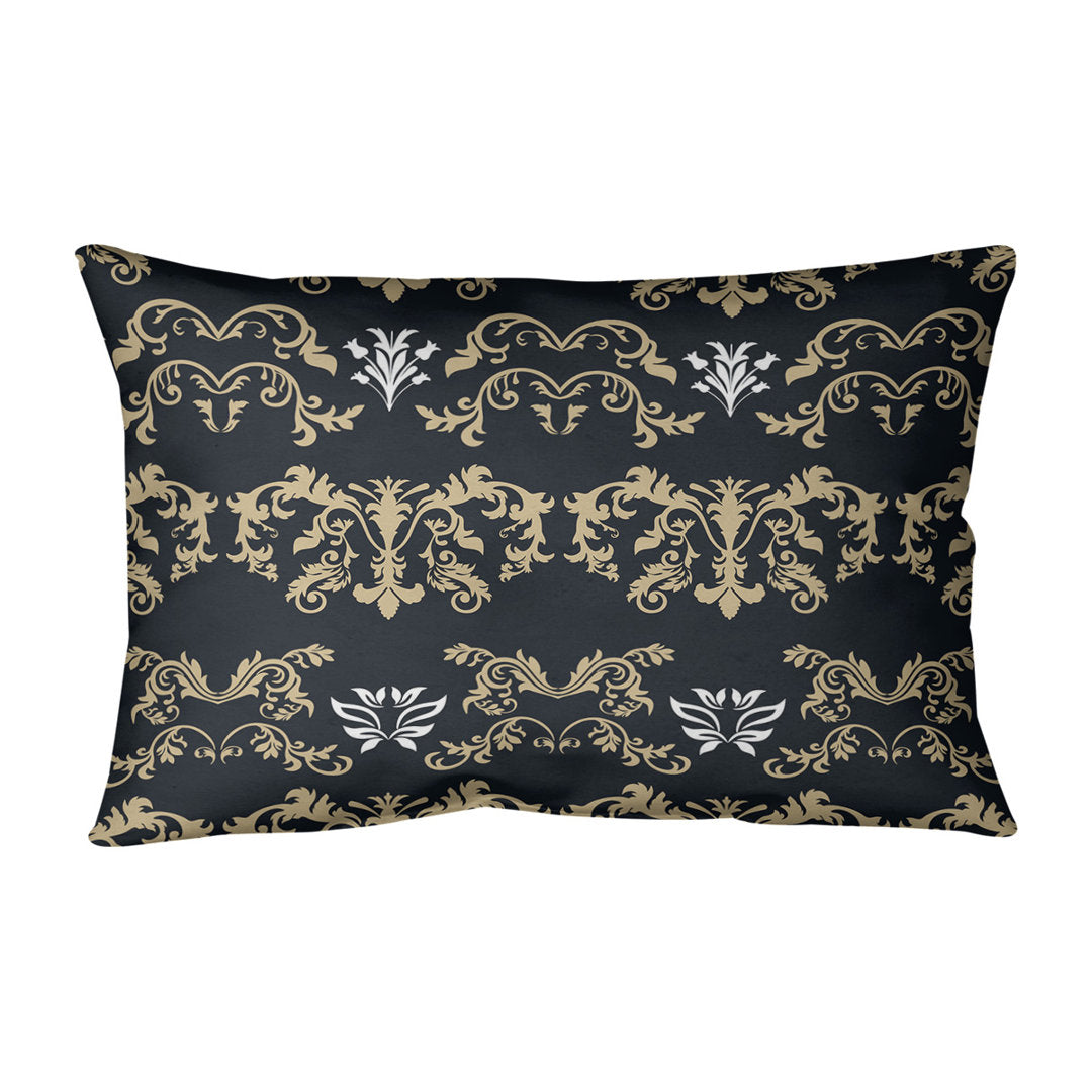New Orleans Football Baroque Rectangular Pillow Cover & Insert ArtVerse Color: Black/Brown/White