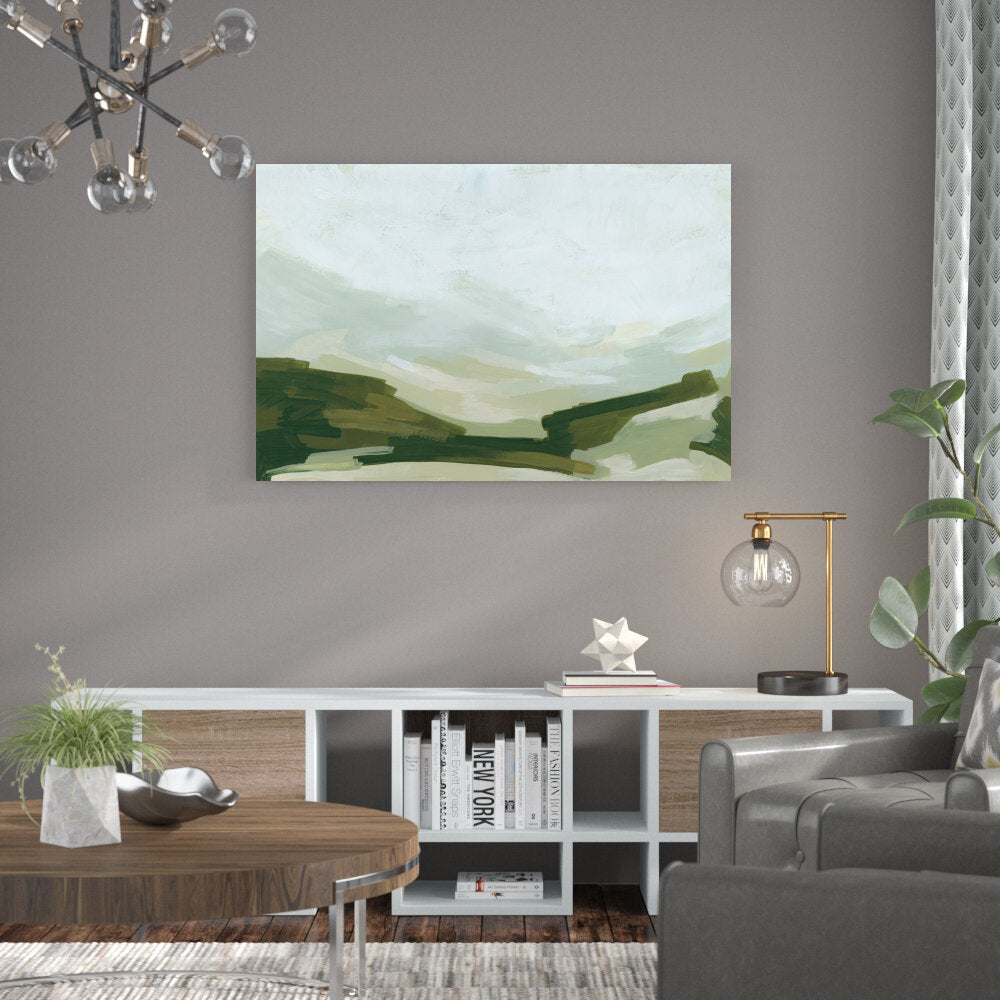 Valley Green II by June Erica Vess - Wrapped Canvas Painting Wrought Studio™ Size: 32" H x 48" W