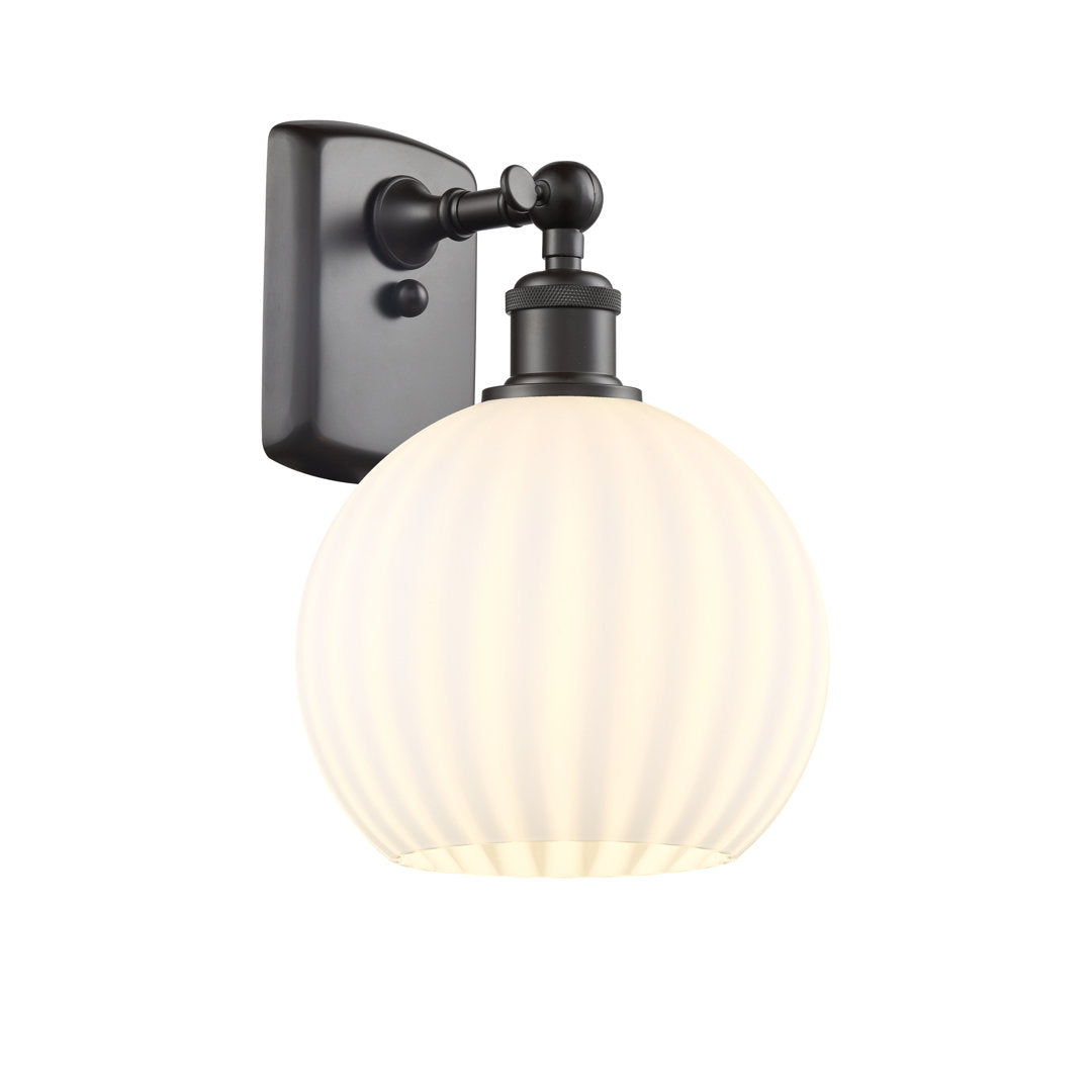 Ballston White Venetian 1 Light Sconce Longshore Tides Size: 11" H x 8" W x 8.13" D Fixture Finish: Oil Rubbed Bronze