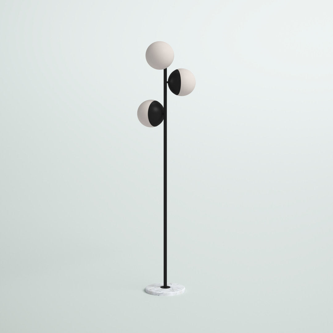 Yearby 65.5" Tree Floor Lamp Mercury Row® Shade Color: Frosted White Base Finish: Black