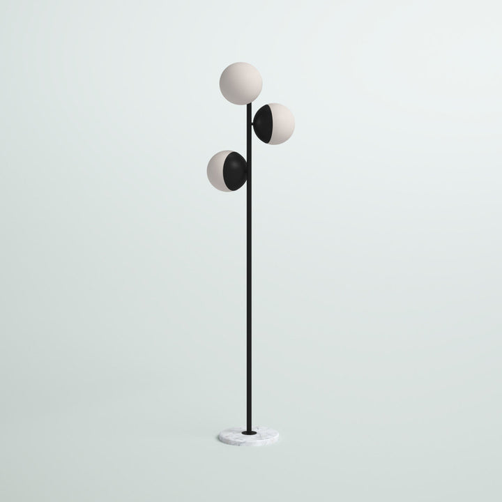 Yearby 65.5" Tree Floor Lamp Mercury Row® Shade Color: Frosted White Base Finish: Black