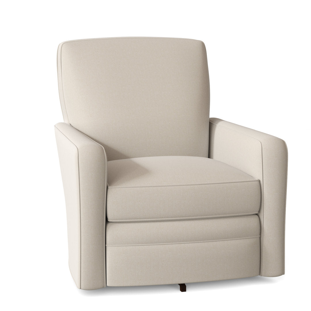 Idana 32" Wide Swivel Armchair Birch Lane™ Arm Covers: Yes, Body Fabric: Handsome 31 White Performance Twill