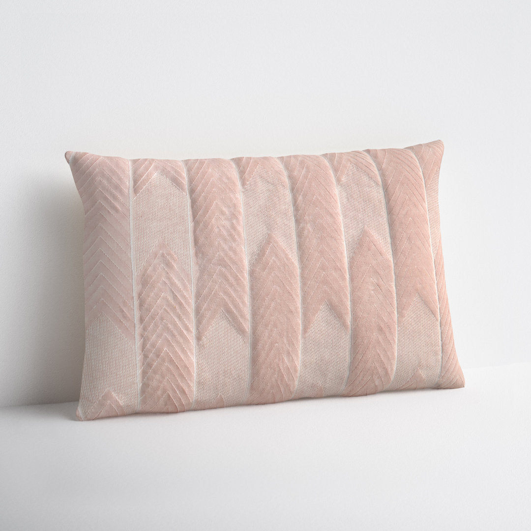 Floretta 100% Cotton Lumbar Rectangular Pillow Joss & Main Color: Blush Size: 16" H x 24" W