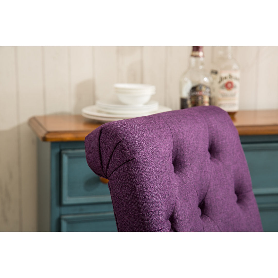 Charlotte Tufted Upholstered Parsons Chair (Set of 2) Red Barrel Studio® Upholstery Color: Purple