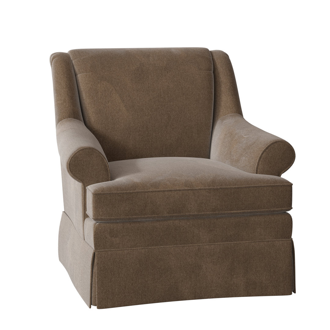 Amrin 35" Wide Armchair Lark Manor™ Body Fabric: Tweetie 8 Brown Performance Velvet, Arm Covers: Yes