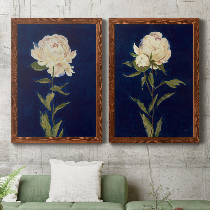 PRETTY AS A PEONY I - 2 Piece Picture Frame Print Set on Canvas Lark Manor™ Frame Color: Maple Framed Size: 37.5" H x 55" W x 1.5" D
