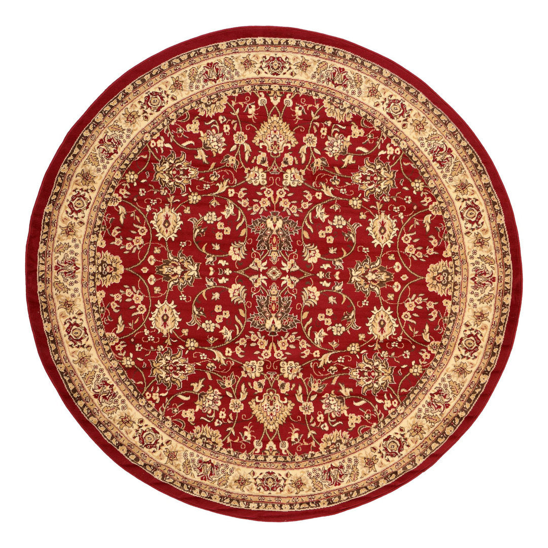 Bhatari Oriental Burgundy Area Rug Winston Porter Rug Size: Round 7'10"