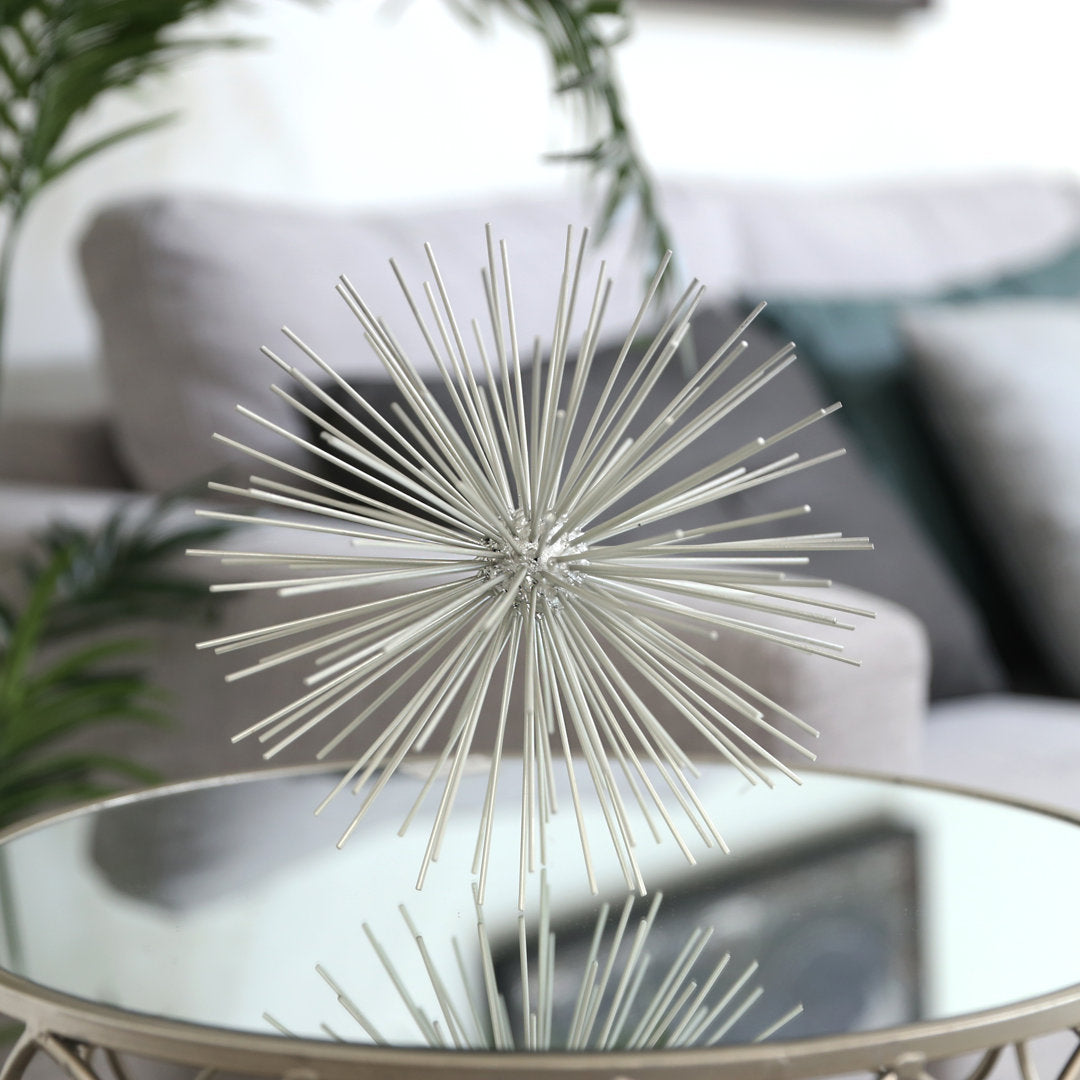 Erizo Spiked Large Sphere Mercer41 Color: Silver Size: 8" H x 8" W x 8" D
