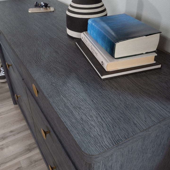 Ayva 6 Drawer 50.95" W Double Dresser Sand & Stable™ Color: Denim Oak