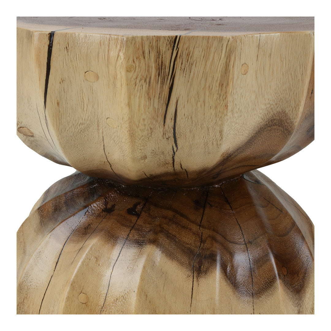 Solid Wood Drum End Table Loon Peak® Color: Natural