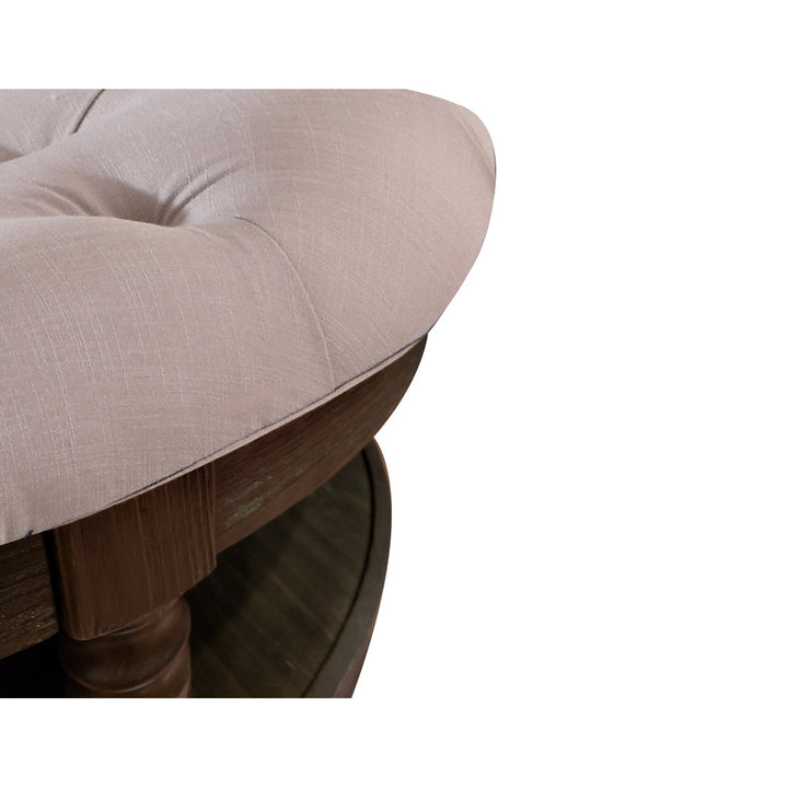 Kaufmann 40" Wide Tufted Round Cocktail Ottoman with Storage Gracie Oaks Upholstery Color: Beige