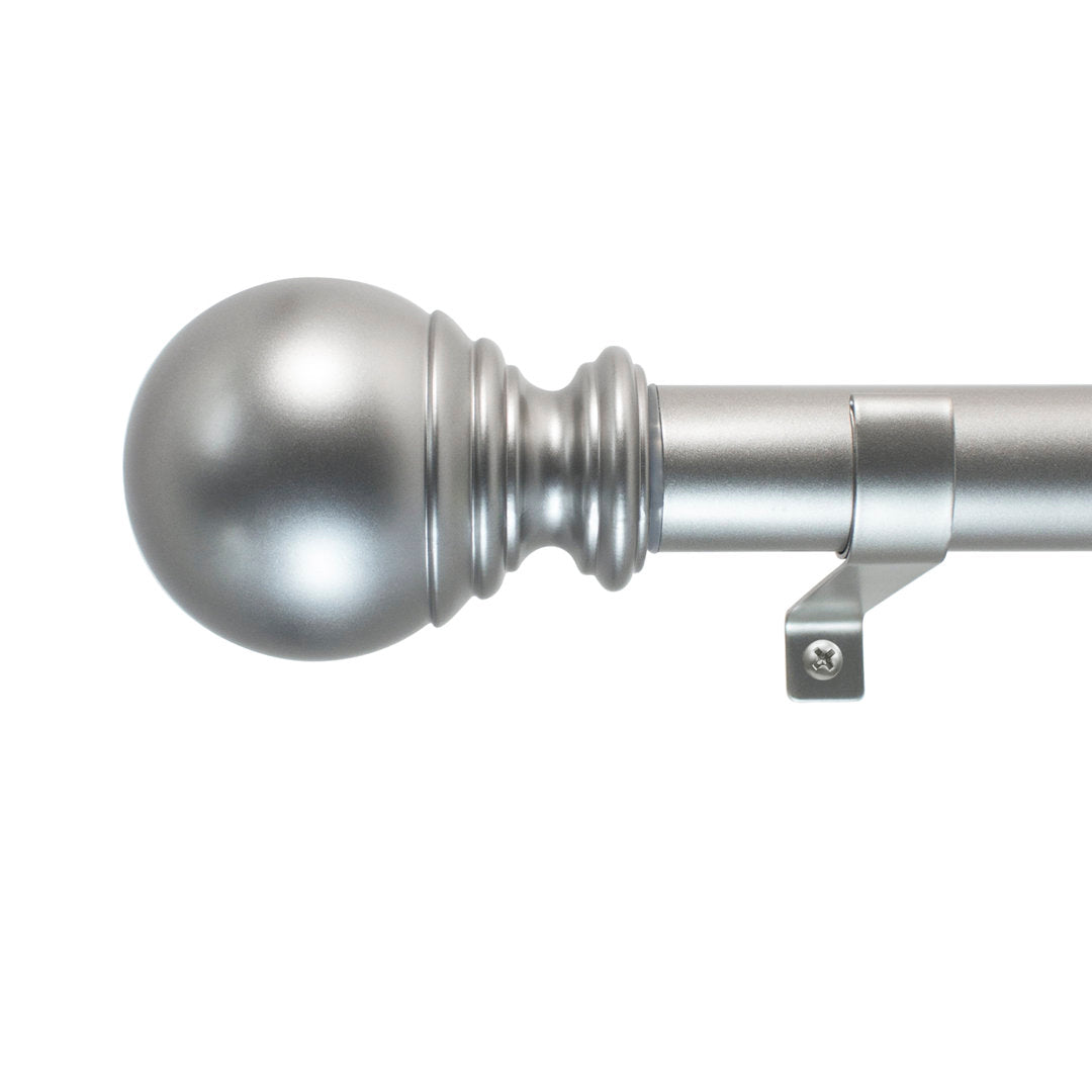 Inman Metal Adjustable Single Curtain Rod Winston Porter Size: 72" - 144" W Finish: Silver